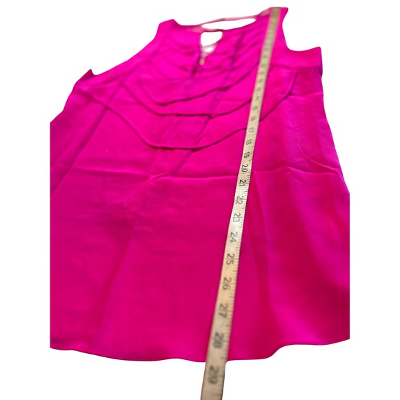BCBG Silk Fuchsia Pink Tank Top L Sexy Strappy Resort Sleeveless Flowy Old Money - Picture 12 of 13